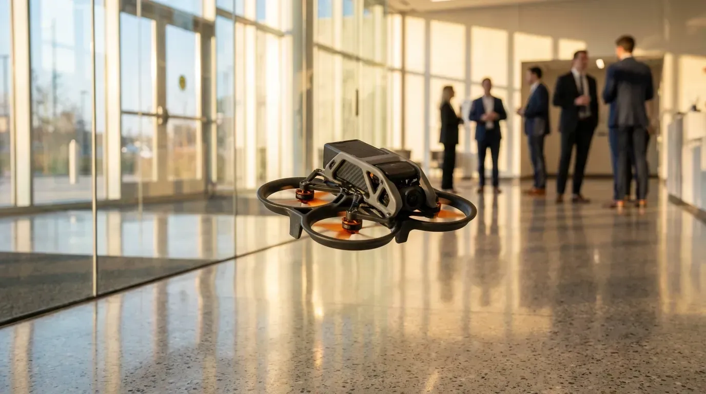 Spektakulärer Einflug in das moderne Firmenfoyer