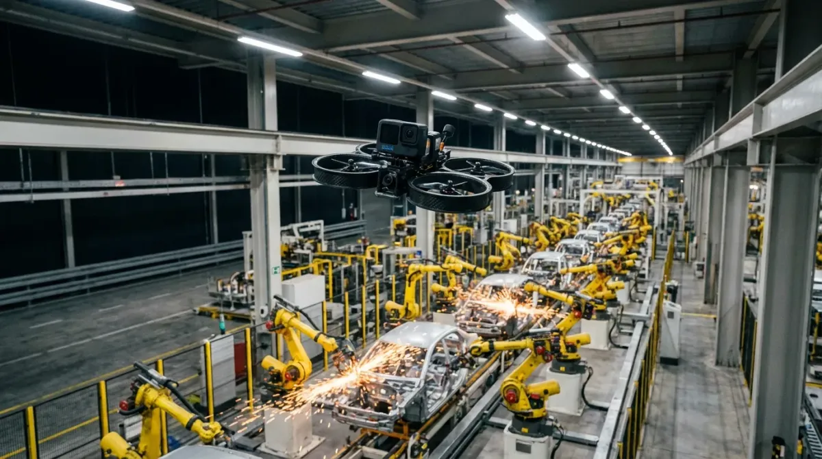 FPV-Drohnen in Fabrikhallen: Wenn Technik auf Bildsprache trifft