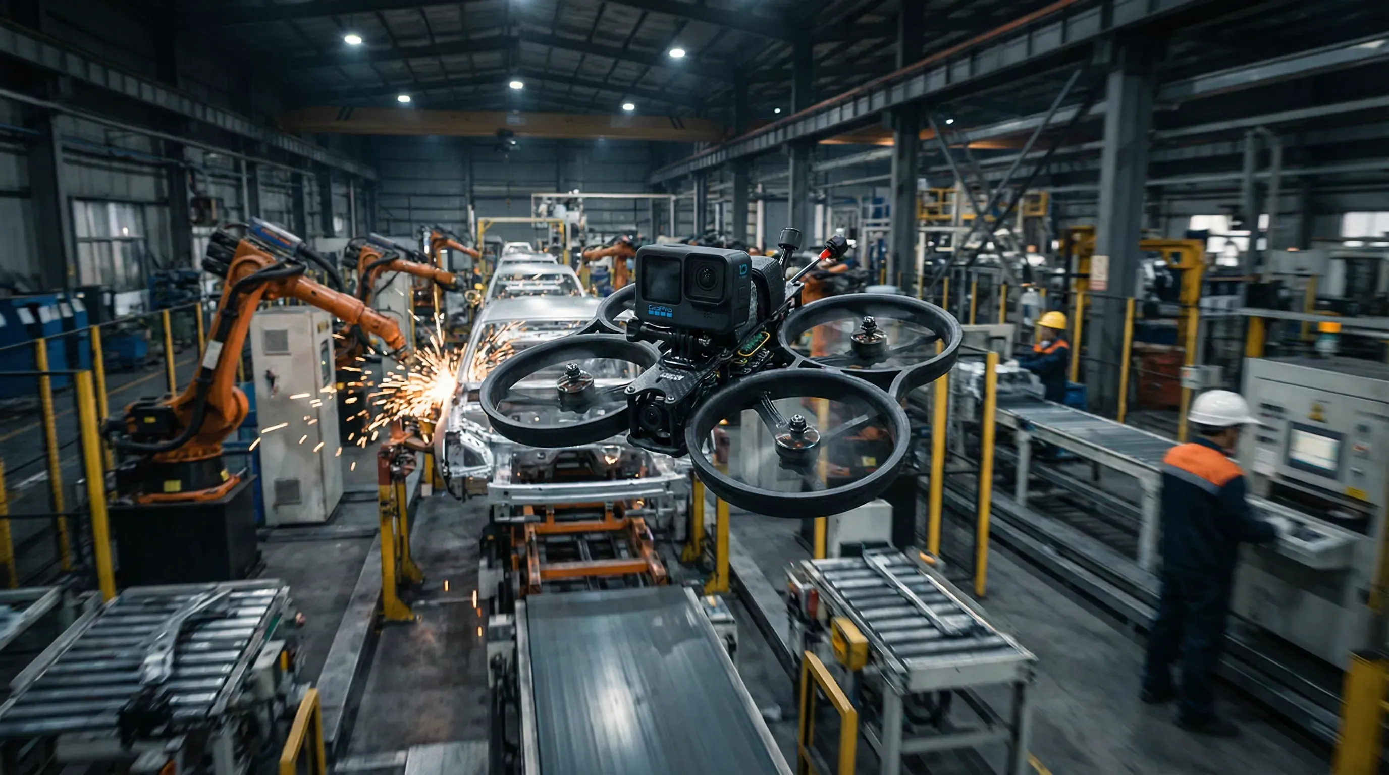 FPV-Drohne in der Produktion